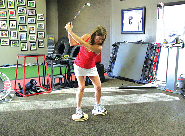 Golf fitness conditioning training for improved swing mechanics